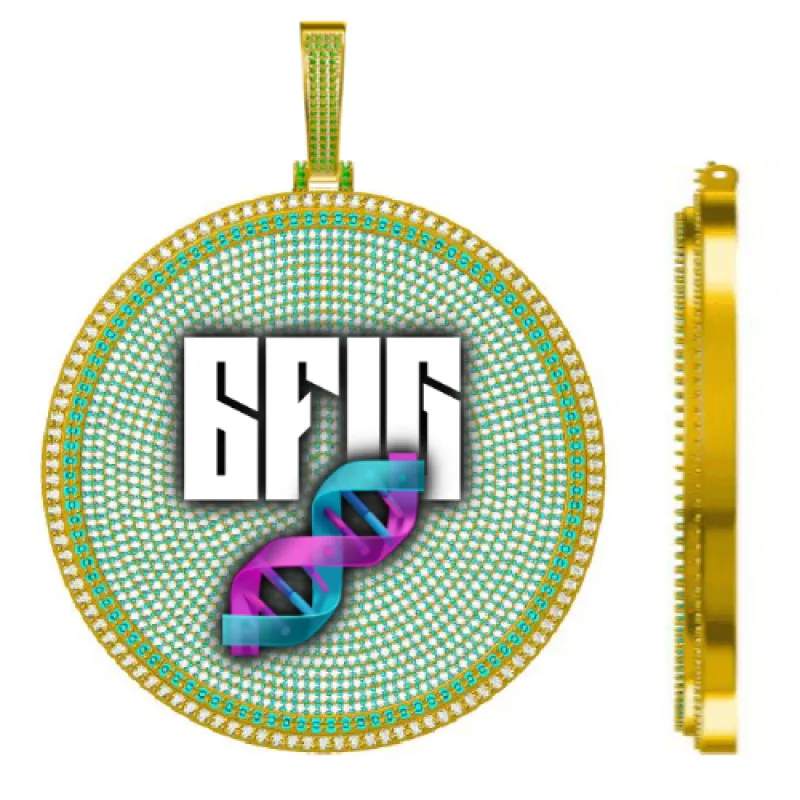 CUSTOM LETTER NECKLACE 3D BIG DISC sold by The GUU Shop