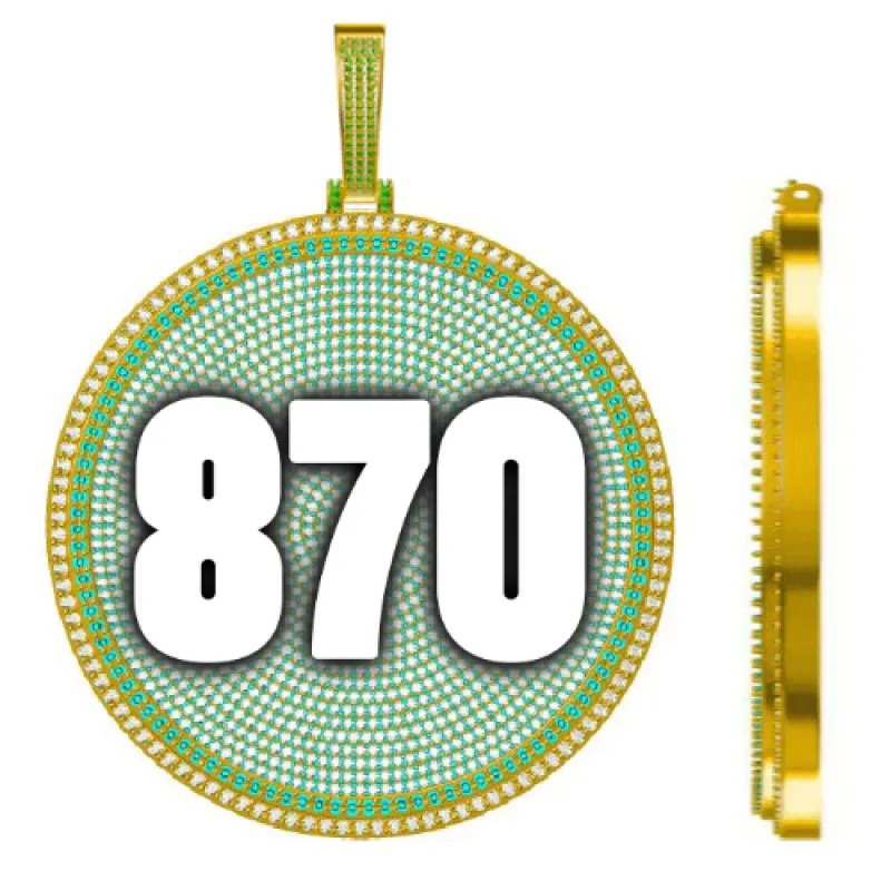 CUSTOM LETTER NECKLACE 3D BIG DISC sold by The GUU Shop