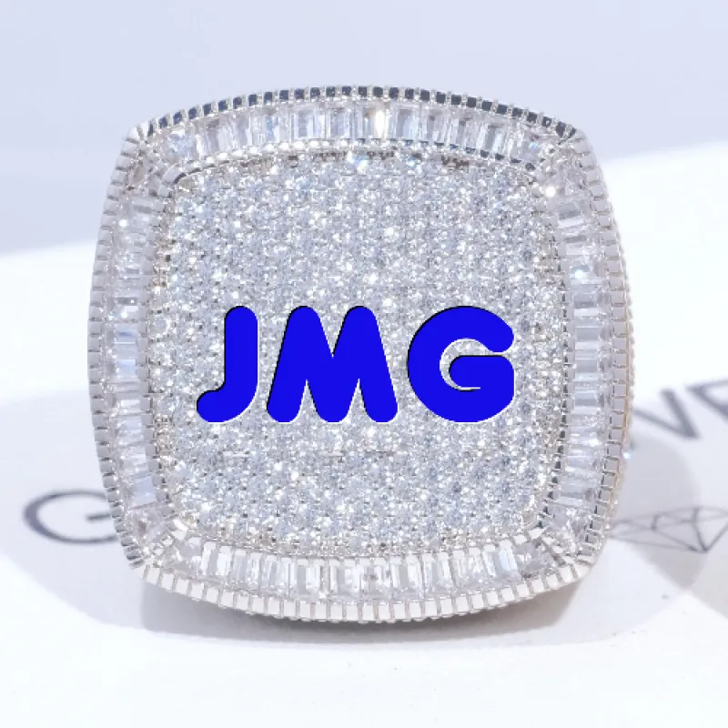 CUSTOM LETTER 3D ICED RING sold by The GUU Shop