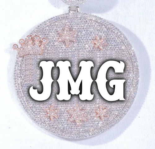 CUSTOM LETTER NECKLACE 3D BIG CROWN DISC sold by The GUU Shop