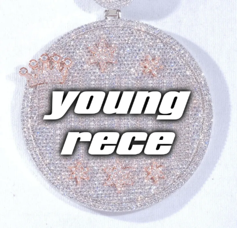 CUSTOM LETTER NECKLACE 3D BIG CROWN DISC made by The GUU Shop