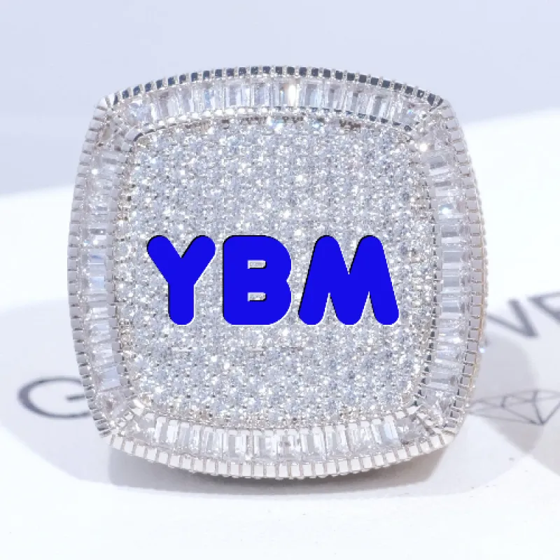 CUSTOM LETTER 3D ICED RING sold by The GUU Shop