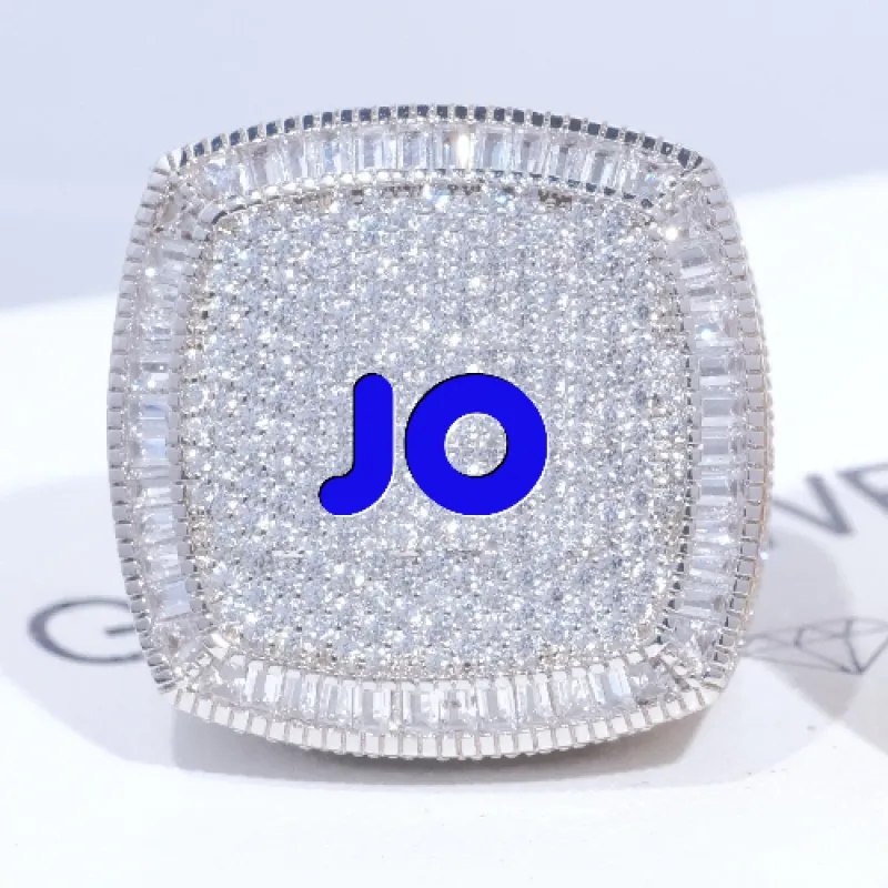 CUSTOM LETTER 3D ICED RING made by The GUU Shop