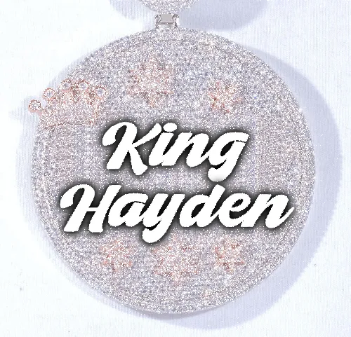 CUSTOM LETTER NECKLACE 3D BIG CROWN DISC sold by The GUU Shop