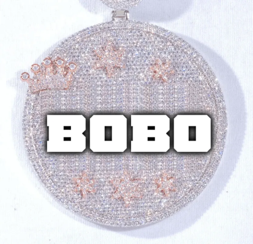 CUSTOM LETTER NECKLACE 3D BIG CROWN DISC made by The GUU Shop