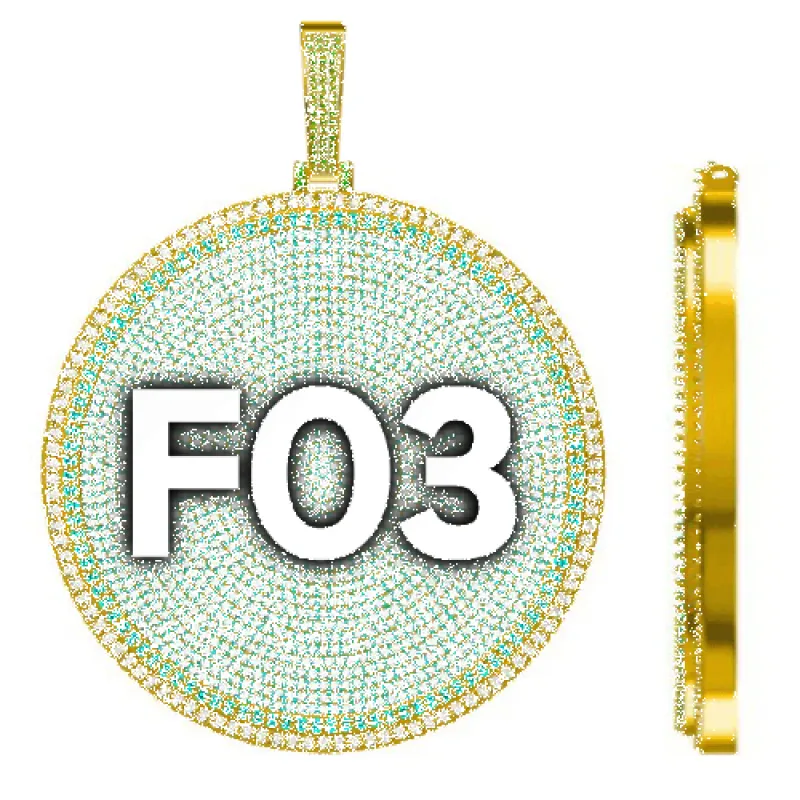 CUSTOM LETTER NECKLACE 3D BIG DISC sold by The GUU Shop