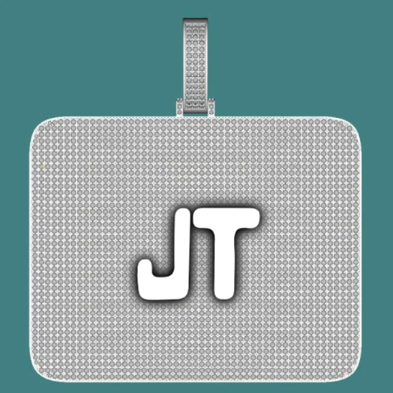 CUSTOM LETTER NECKLACE 3D BIG SQUARE sold by The GUU Shop