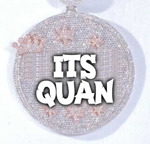 CUSTOM LETTER NECKLACE 3D BIG CROWN DISC sold by The GUU Shop