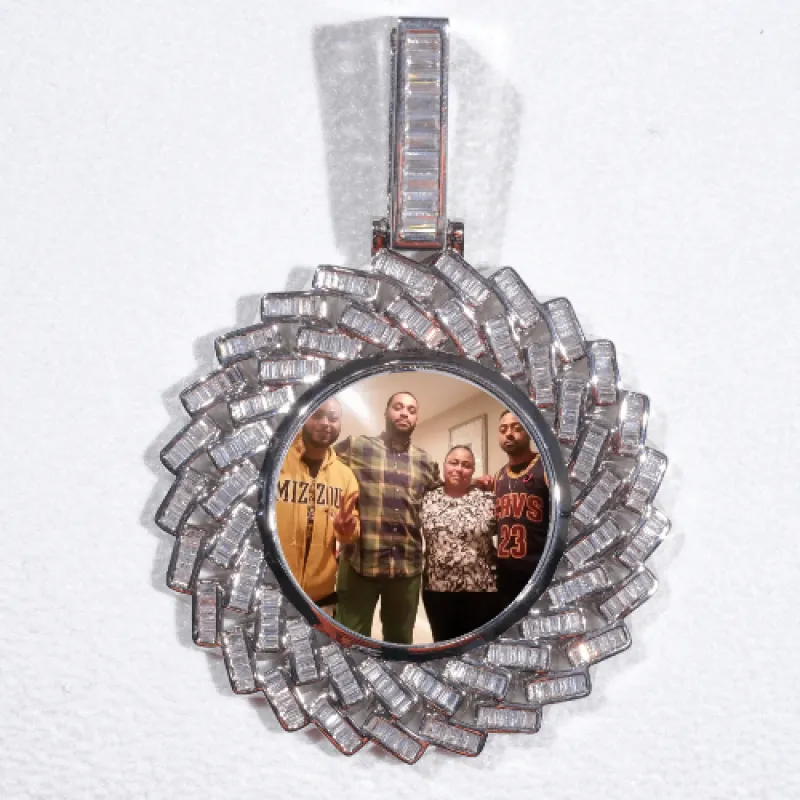 Large 3D Baguette Custom Picture Pendant sold by The GUU Shop