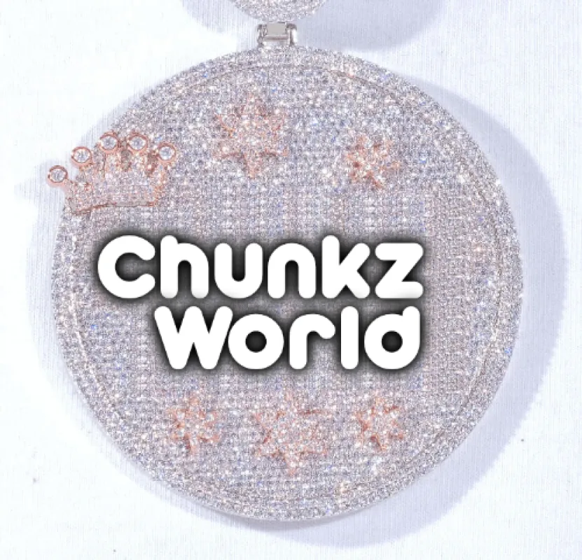 CUSTOM LETTER NECKLACE 3D BIG CROWN DISC sold by The GUU Shop