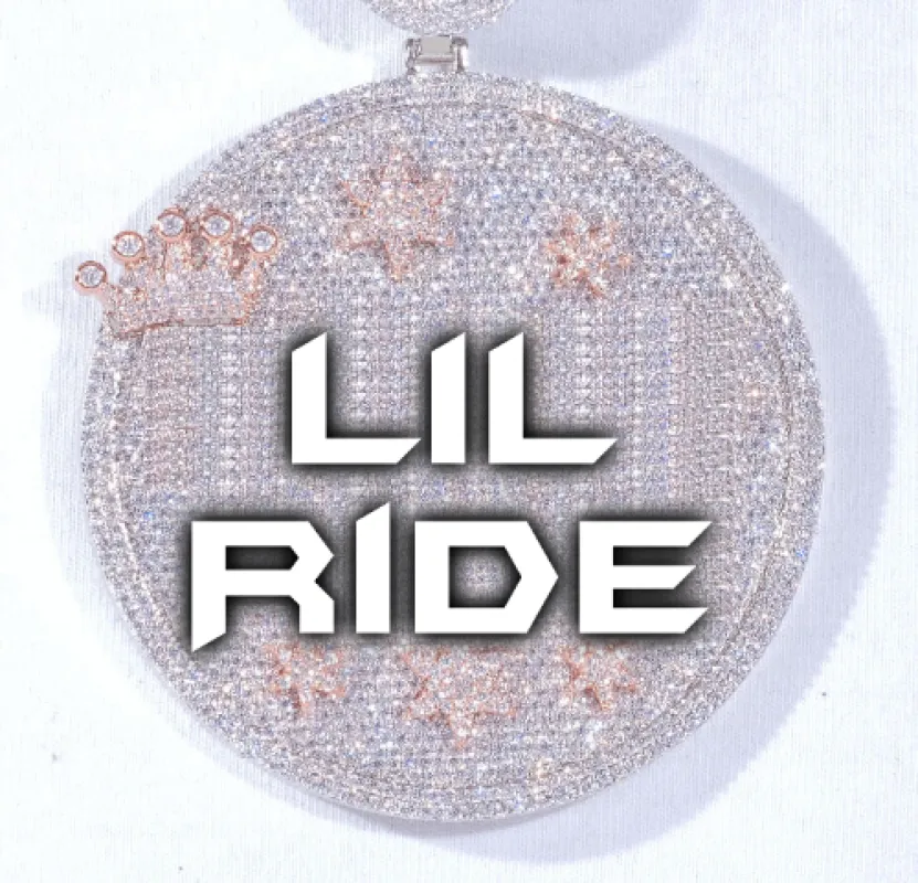 CUSTOM LETTER NECKLACE 3D BIG CROWN DISC sold by The GUU Shop