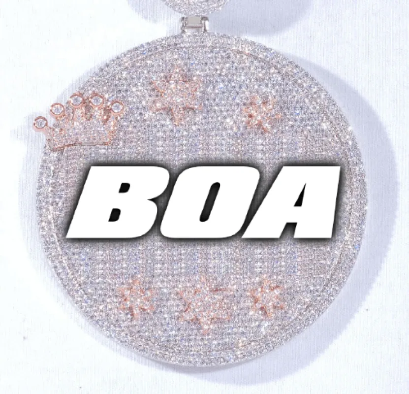 CUSTOM LETTER NECKLACE 3D BIG CROWN DISC sold by The GUU Shop