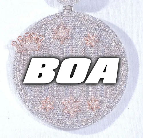 CUSTOM LETTER NECKLACE 3D BIG CROWN DISC sold by The GUU Shop