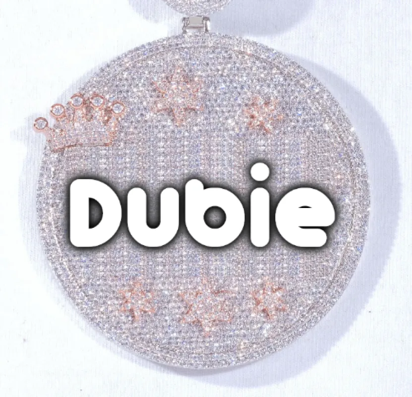 CUSTOM LETTER NECKLACE 3D BIG CROWN DISC made by The GUU Shop