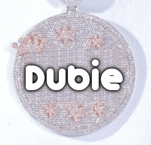 CUSTOM LETTER NECKLACE 3D BIG CROWN DISC sold by The GUU Shop