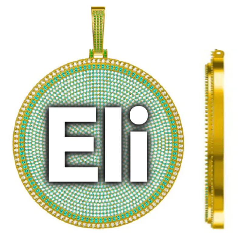 CUSTOM LETTER NECKLACE 3D BIG DISC sold by The GUU Shop