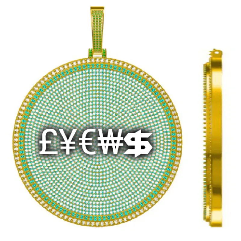 CUSTOM LETTER NECKLACE 3D BIG DISC sold by The GUU Shop