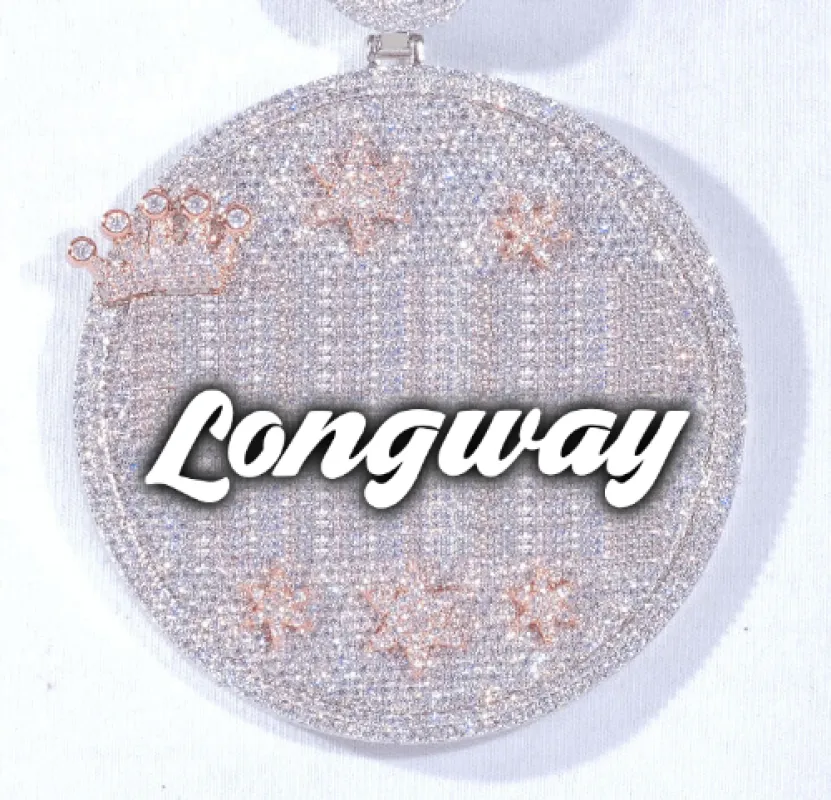 CUSTOM LETTER NECKLACE 3D BIG CROWN DISC made by The GUU Shop