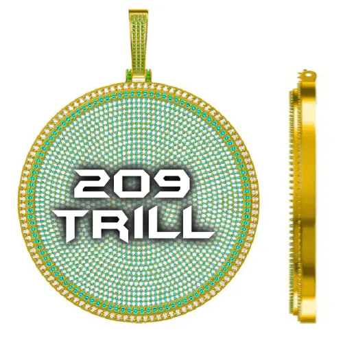 CUSTOM LETTER NECKLACE 3D BIG DISC sold by The GUU Shop