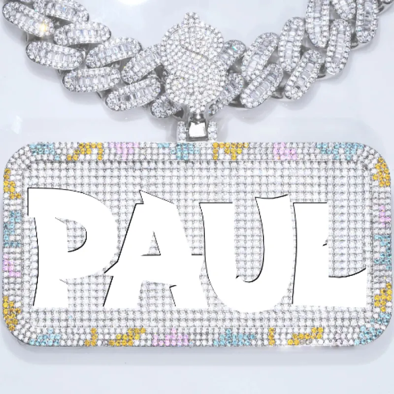 CUSTOM LETTER NECKLACE 3D COLORFUL SQUARE sold by The GUU Shop