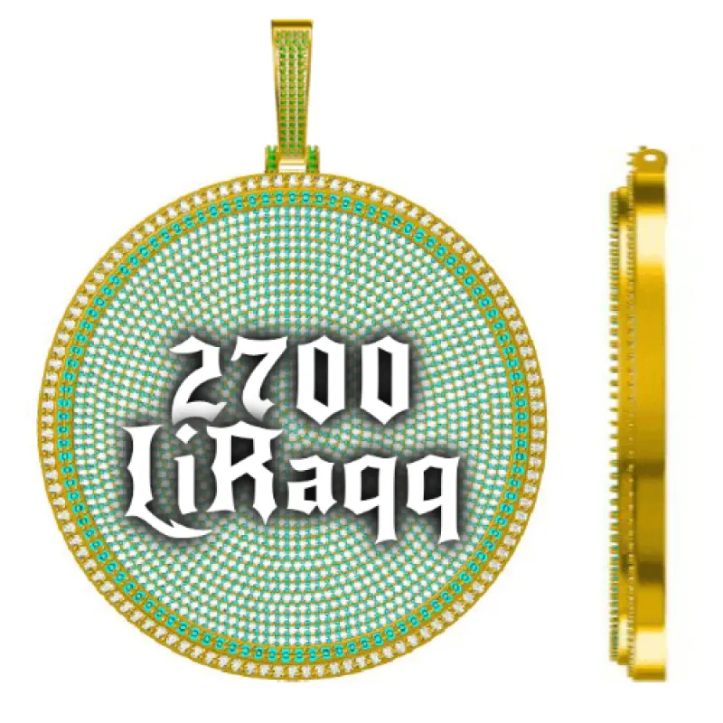 CUSTOM LETTER NECKLACE 3D BIG DISC sold by The GUU Shop