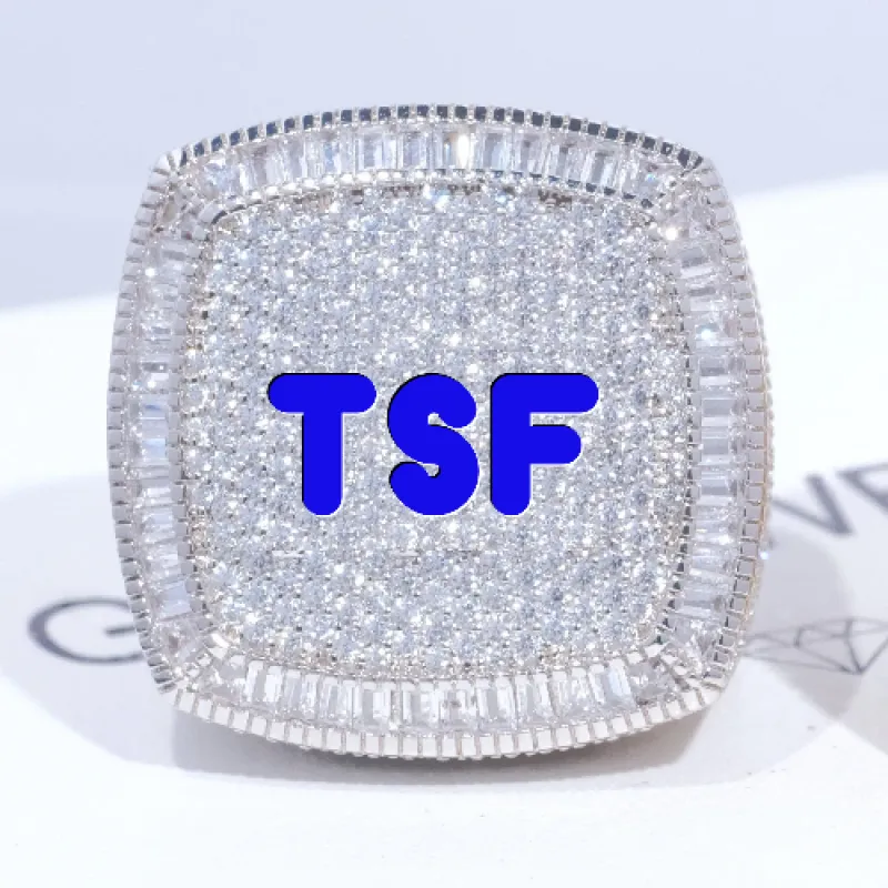 CUSTOM LETTER 3D ICED RING sold by The GUU Shop