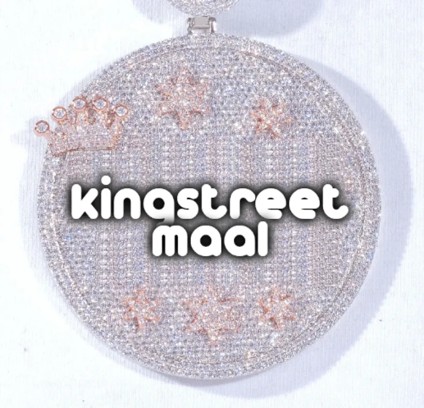 CUSTOM LETTER NECKLACE 3D BIG CROWN DISC sold by The GUU Shop