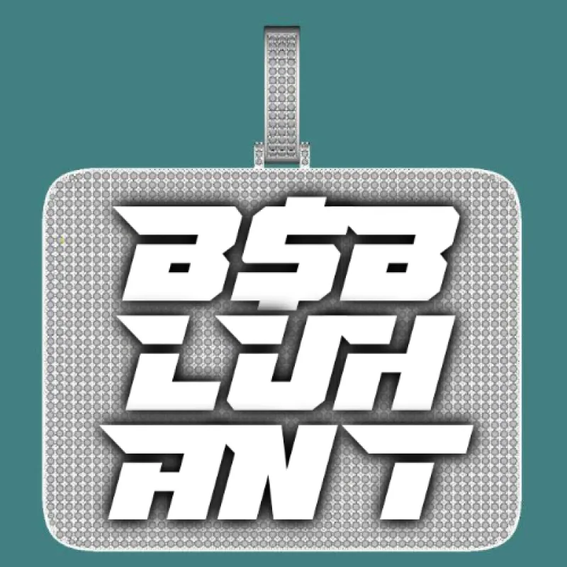 CUSTOM LETTER NECKLACE 3D BIG SQUARE sold by The GUU Shop