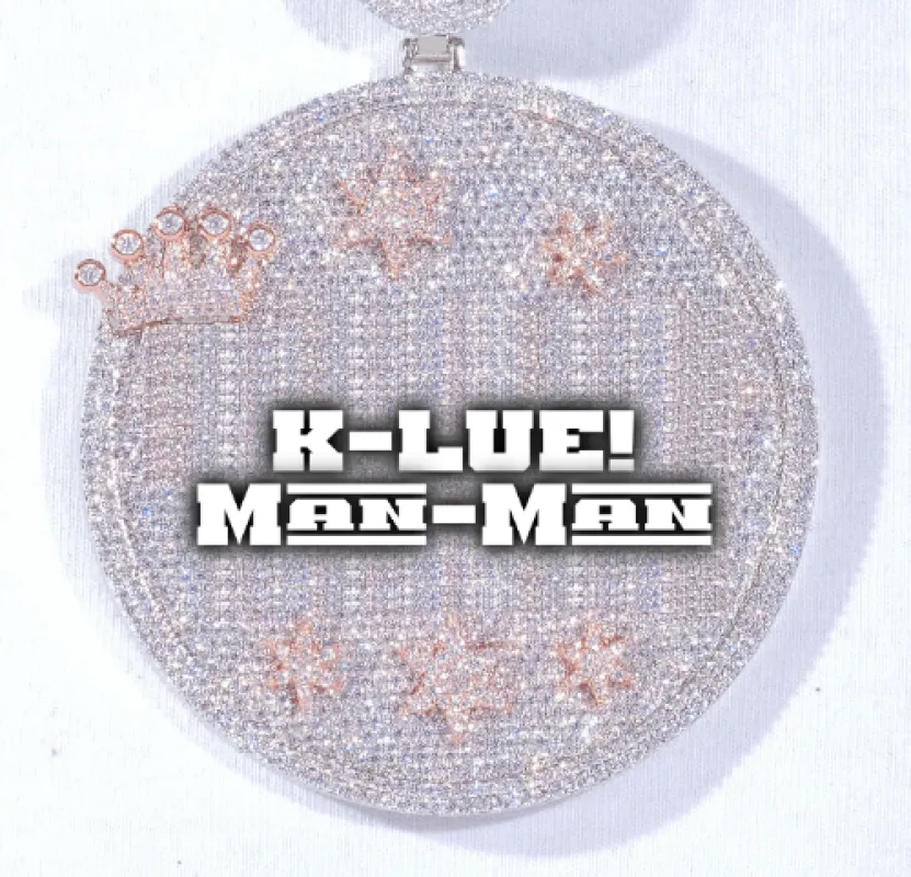 CUSTOM LETTER NECKLACE 3D BIG CROWN DISC sold by The GUU Shop