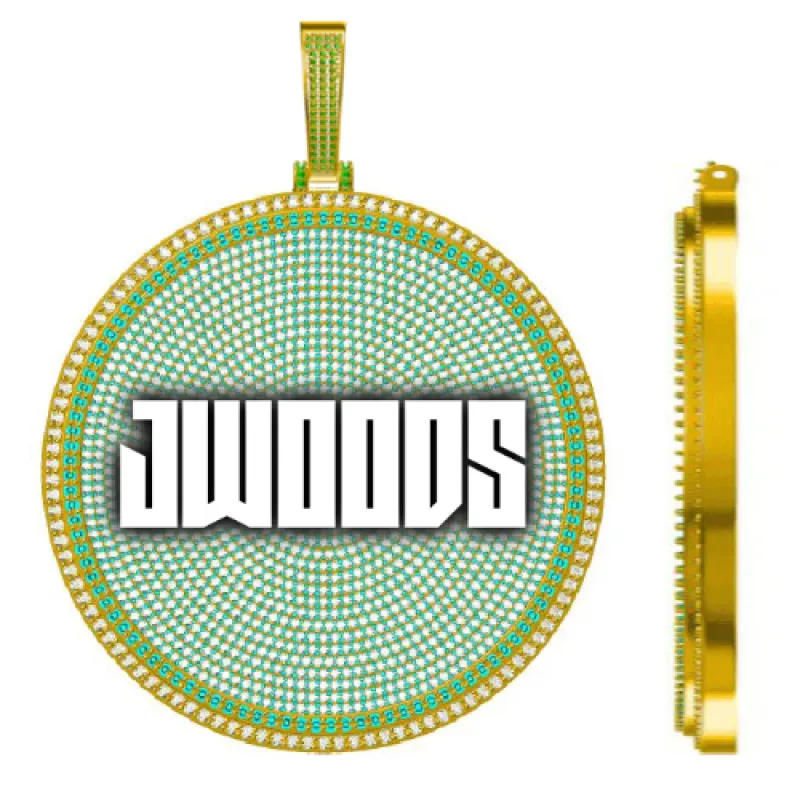 CUSTOM LETTER NECKLACE 3D BIG DISC sold by The GUU Shop