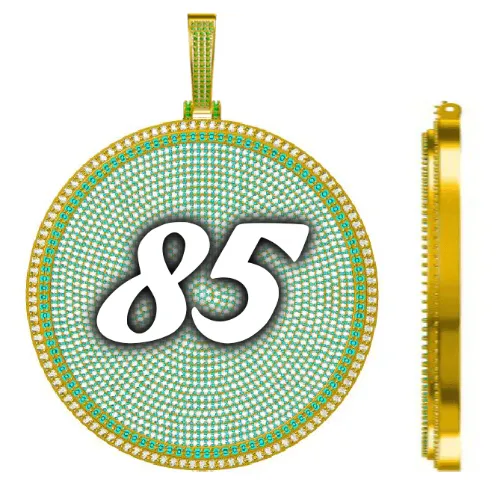 CUSTOM LETTER NECKLACE 3D BIG DISC sold by The GUU Shop