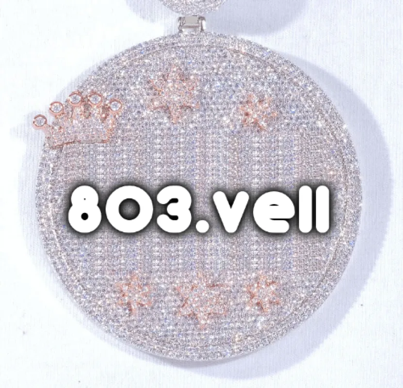 CUSTOM LETTER NECKLACE 3D BIG CROWN DISC sold by The GUU Shop