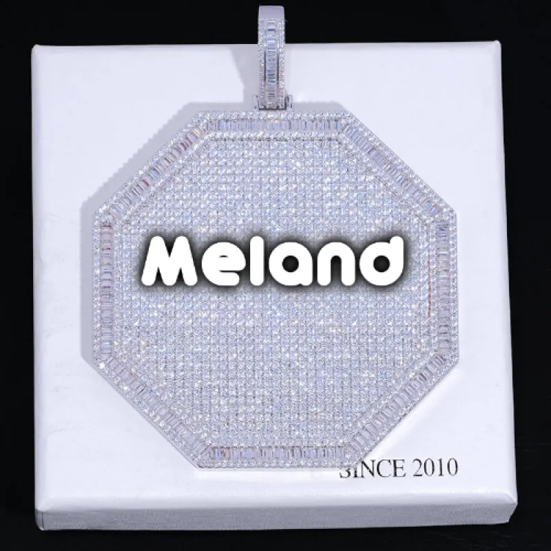 CUSTOM LETTER NECKLACE 3D BIG OCTAGON sold by The GUU Shop