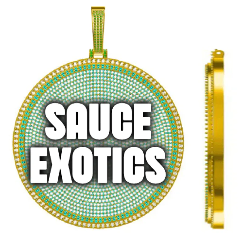 CUSTOM LETTER NECKLACE 3D BIG DISC sold by The GUU Shop