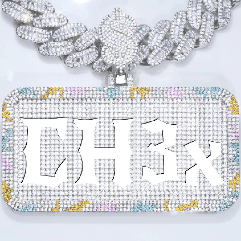 CUSTOM LETTER NECKLACE 3D COLORFUL SQUARE sold by The GUU Shop