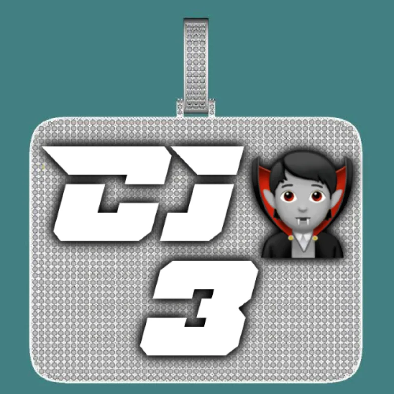 CUSTOM LETTER NECKLACE 3D BIG SQUARE sold by The GUU Shop