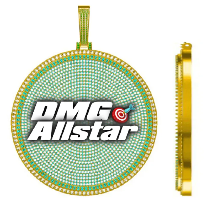 CUSTOM LETTER NECKLACE 3D BIG DISC sold by The GUU Shop