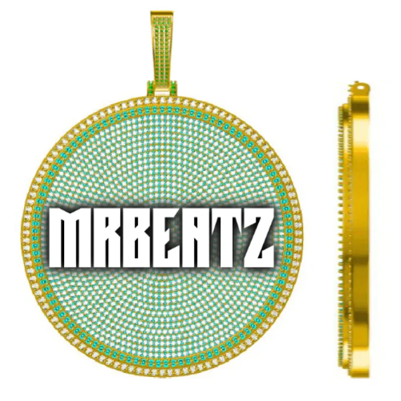 CUSTOM LETTER NECKLACE 3D BIG DISC sold by The GUU Shop