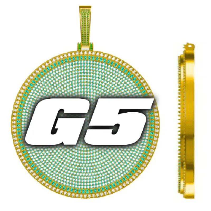 CUSTOM LETTER NECKLACE 3D BIG DISC sold by The GUU Shop