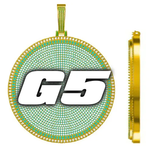 CUSTOM LETTER NECKLACE 3D BIG DISC sold by The GUU Shop