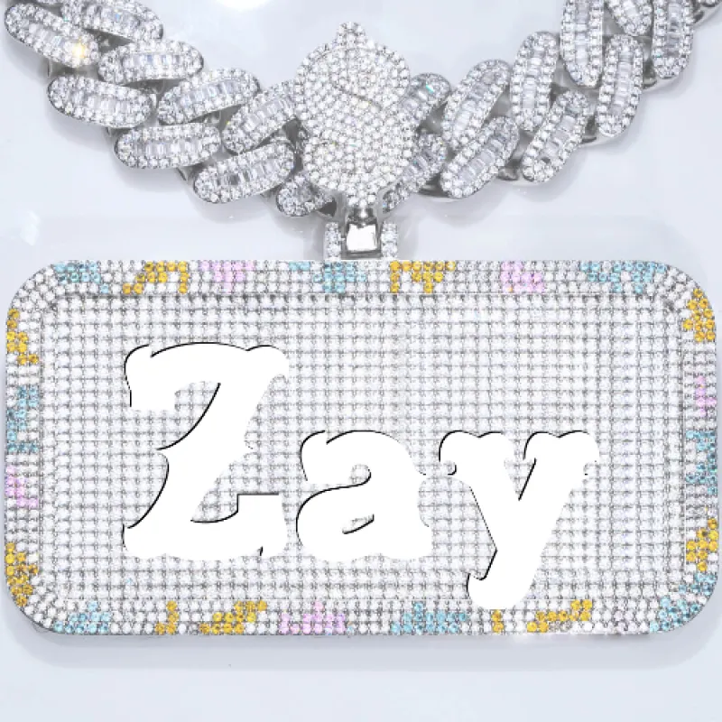 CUSTOM LETTER NECKLACE 3D COLORFUL SQUARE sold by The GUU Shop