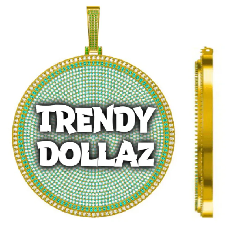 CUSTOM LETTER NECKLACE 3D BIG DISC sold by The GUU Shop