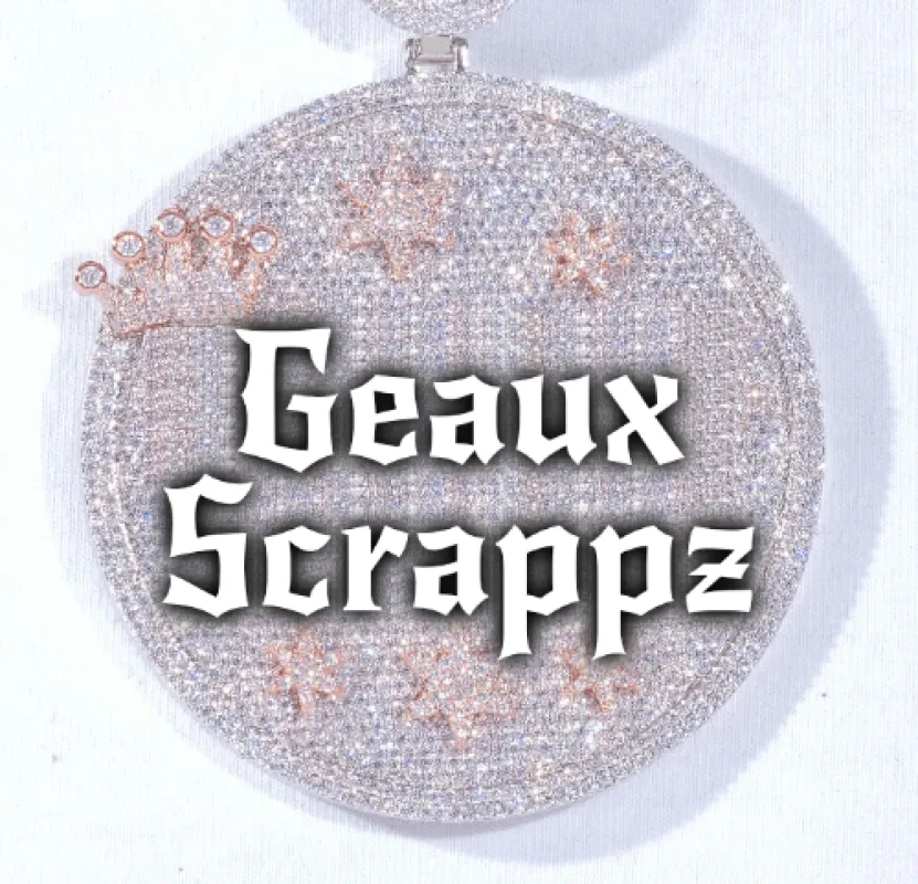 CUSTOM LETTER NECKLACE 3D BIG CROWN DISC sold by The GUU Shop