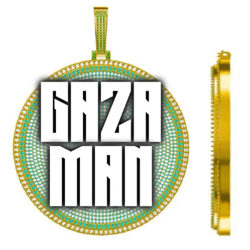 CUSTOM LETTER NECKLACE 3D BIG DISC sold by The GUU Shop