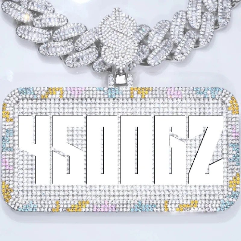 CUSTOM LETTER NECKLACE 3D COLORFUL SQUARE sold by The GUU Shop