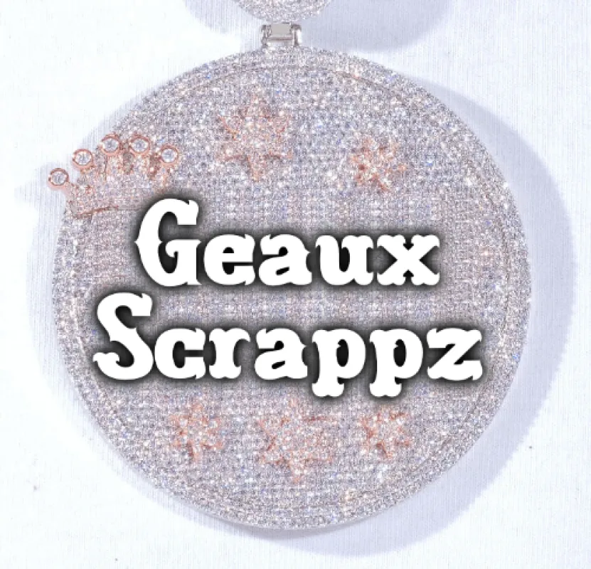 CUSTOM LETTER NECKLACE 3D BIG CROWN DISC made by The GUU Shop