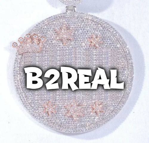 CUSTOM LETTER NECKLACE 3D BIG CROWN DISC sold by The GUU Shop