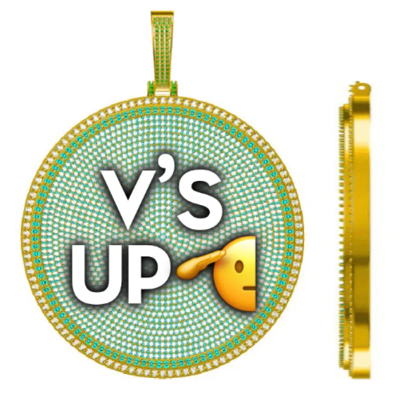 CUSTOM LETTER NECKLACE 3D BIG DISC sold by The GUU Shop