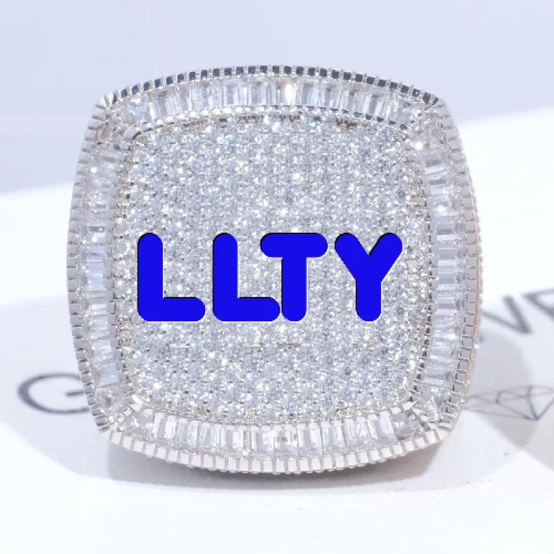 CUSTOM LETTER 3D ICED RING sold by The GUU Shop