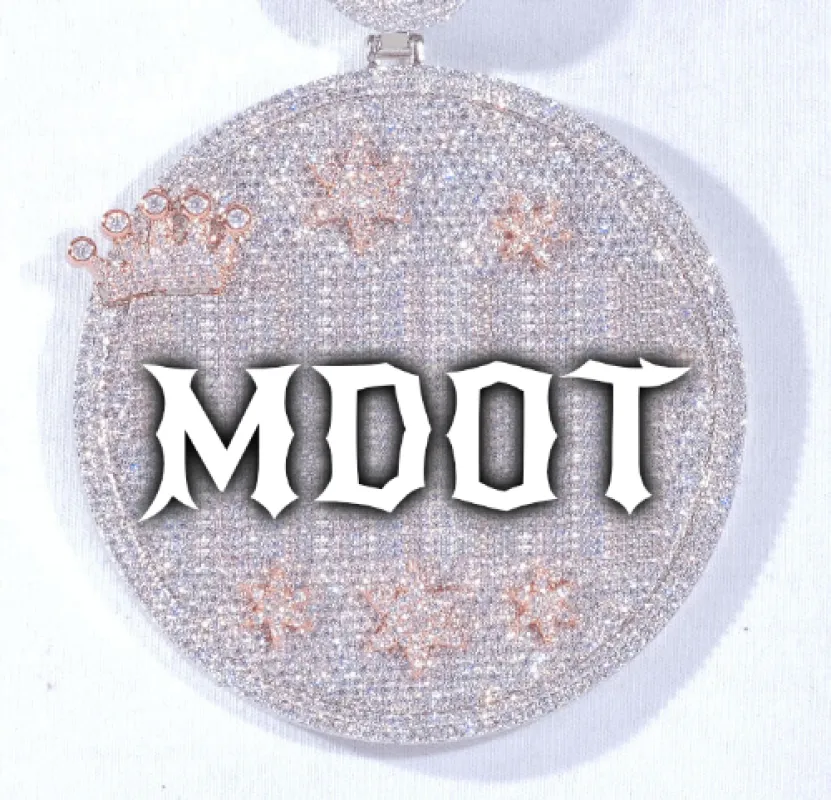 CUSTOM LETTER NECKLACE 3D BIG CROWN DISC sold by The GUU Shop